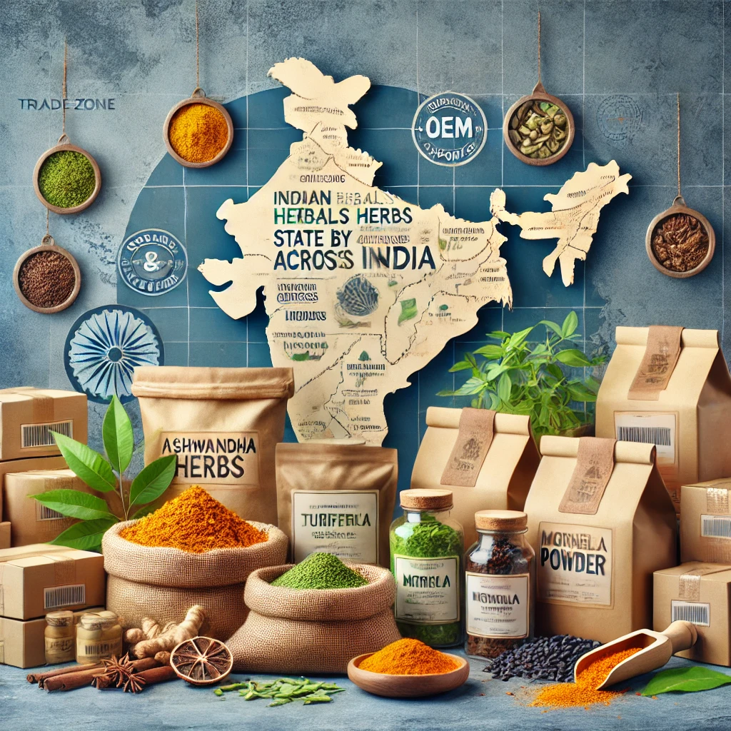 Indian herbs and botanicals sourced state by state across India